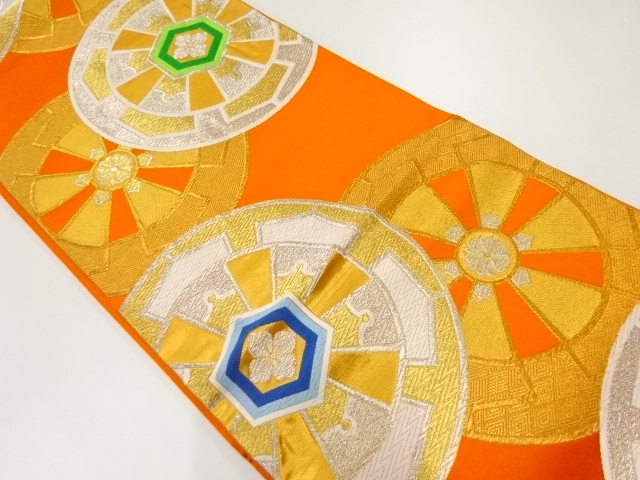 JAPANESE KIMONO / VINTAGE FUKURO OBI / WOVEN WHEEL